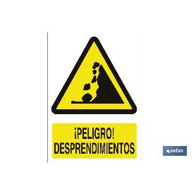 SEÑAL POLIESTIRENO 210X148MM. ¡PELIGRO! DESPRENDIMIENTOS