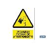 SEÑAL ADHESIVA 148X105MM. ¡PELIGRO! RIESGO DE ATRAPAMIENTO