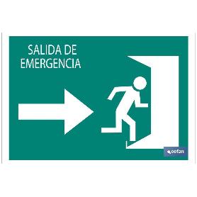 SEÑAL LUMINISCENTE 210X148MM. SALIDA EMERGENCIA DERECHA TEXTO