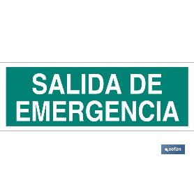 SEÑAL LUMINISCENTE 400X100MM. SALIDA DE EMERGENCIA TEXTO