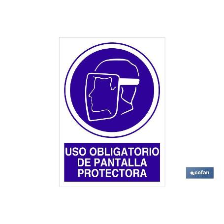 SEÑAL POLIESTIRENO 210X148MM USO OBLIGATORIO DE PANTALLA PROTECTORA