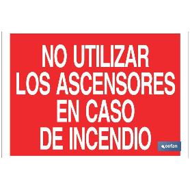 SEÑAL LUMINISCENTE 210X148 NO UTILIZAR LOS ASCENSORES EN CASO DE INCENDIO