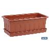 JARDINERA MARRON MODELO AZAHAR 60X22X15+PLATO 60X22CM VENTA UNITARIA