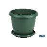 MACETA VERDE MODELO GARDENIA 35X28.8+ PLATO28 CM VENTA UNITARIA