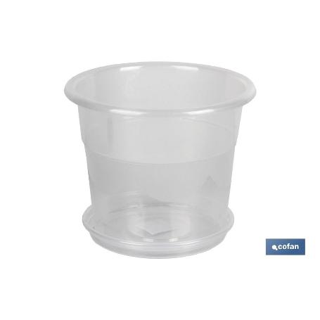 MACETA ORQUIDEA TRANSPARENTE 28.5X22.5+ PLATO 23.5CM VENTA UNITARIA