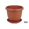 MACETA MARRON MODELO GARDENIA 22X18+PLATO18.5CM VENTA UNITARIA