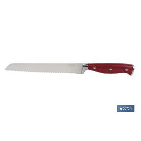 CUCHILLO PANERO HOJA 21CM MODELO AGUACEJO ROJO