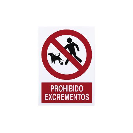 SEÑAL POLIESTIRENO 210X148MM PROHIBIDO EXCREMENTOS