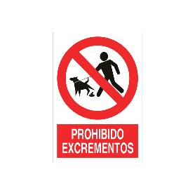 SEÑAL POLIESTIRENO 420X297MM. PROHIBIDO EXCREMENTOS