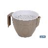 GRASERA COLADOR 500ML MODELO ALBAHACA COLOR PIEDRA 16.5X12X10CM   CAJA 6 UNID.