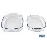 SET DE 2 FUENTES OVALADAS ANCHAS DE VIDRIO BOROSILICATO MODELO BARITINA 2700 ML - 3800 ML