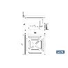 VÁLVULA SIFÓNICA SUMIDERO 146X146 MM CON SALIDA Ø32-40 Y TAPA ACERO INOX.