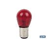 LÁMPARA COFAN 2 POLOS ROJA CENTRADA P21/5W (BAY15D) 12V VENTA UNITARIA