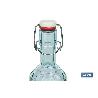BOTELLA DE VIDRIO TRANSPARENTE AZUL CLARO CON CIERRE DE ESTRIBO 1 L   CAJA 6 UNID.