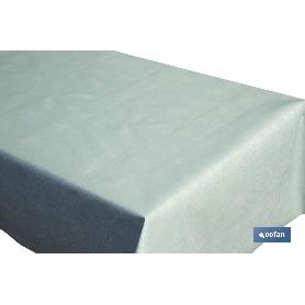 ROLLO DE MANTEL  ANTIMANCHAS RESINADO TURQUESA 60%ALG/40%POL1,40 X 20 M