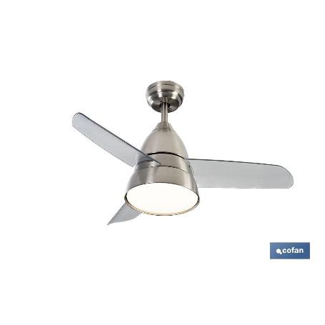 VENTILADOR DE TECHO ACERO LUZ LED 92 CM 55 W