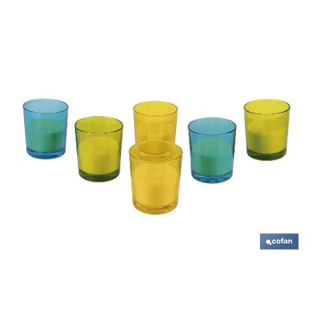 VELA AROMÁTICA DE CITRONELA VASO DECORADO  200 G   CAJA 6 UNID.