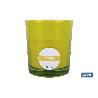 VELA AROMÁTICA DE CITRONELA VASO DECORADO  200 G   CAJA 6 UNID.