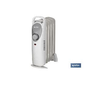 RADIADOR MINI DE ACEITE CON TERMOSTATO REGULABLE 5 ELEMENTOS 450 W