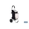 CARRO DE LA COMPRA NEGRO Y BEIGE PLEGABLE DE ALUMINIO CON 2 RUEDAS GRANDES 43 L