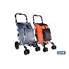 CARRO DE LA COMPRA NARANJA Y NEGRO ABATIBLE DE ALUMINIO CON 4 RUEDAS GIRATORIAS 53 L