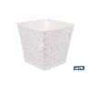 MACETA O MACETERO GAMA TEXTIL CUADRADA COLOR BLANCO PP 298 X 298 X 300 MM 18 L   CAJA 4 UNID.