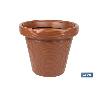 MACETA RAYADA COLOR TERRACOTA PE Ø 390 X 339 MM 22,5 L VENTA UNITARIA