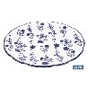 VAJILLA DE PORCELANA CON DETALLE FLORAL AZUL ESMALTADO DE FORMA IRREGULAR 18 PIEZAS