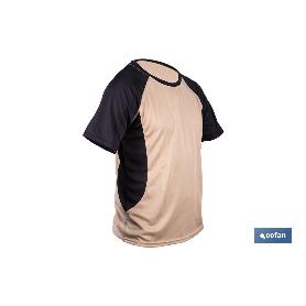 CAMISETA TRANSPIRABLE MODELO PILOTE BEIGE-NEGRA 160 G/M2 TALLA-XXXL