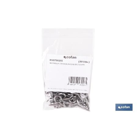 HEMBRILLA CERRADA INOX A2 Ø3,5X25MM   CAJA 50 UNID.