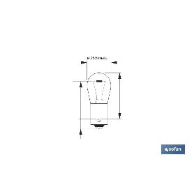 LÁMPARA COFAN P21W 12V (BA15S) AMBAR   CAJA 10 UNID.