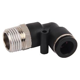 RACOR ROSCADO CODO PLASTICO T-8, R-1/2   CAJA 2 UNID.