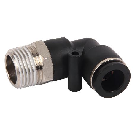 RACOR ROSCADO CODO PLASTICO T-8, R-1/2   CAJA 2 UNID.