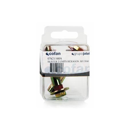 BLÍSTER DE 1 UD. TACO DE METAL HEXAGONAL 8/10X80 VENTA UNITARIA
