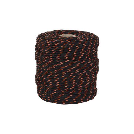 CORDÓN TRENZADO HIPPIE NEGRO/NARANJA 3 MM X 100 M