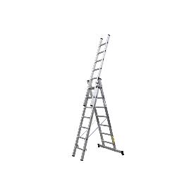 ESCALERA ALUMINIO TRIPLE 9 PELDAÑOS 2,50 + 2,50 + 2,50 M