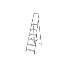 ESCALERA ALUMINIO 6 PELDAÑOS Y 1,37 M ALTURA ÚTIL