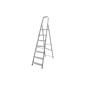 ESCALERA ALUMINIO 7 PELDAÑOS Y 1,61 M ALTURA ÚTIL