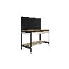 BANCO DE TRABAJO CON CAJÓN Y PANEL ANTRACITA MADERA L-1210 MM