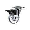 RUEDA TRANSP/CROMADO PLACA/FRENO PU Ø75MM