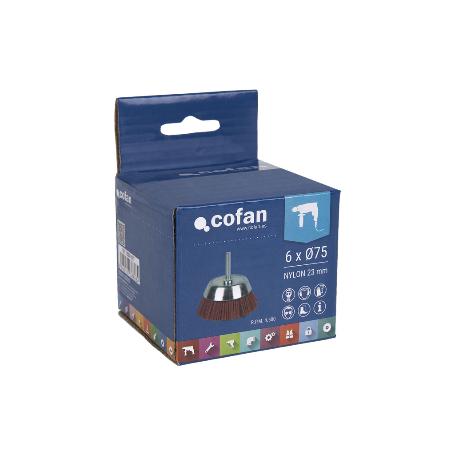 CEPILLO COPA DE NYLON 6 MM X Ø75