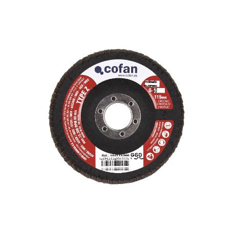 DISCO LAMINADO ESTANDAR INCLINADO 115 MM. G-60 ZIRCONIO   CAJA 5 UNID.