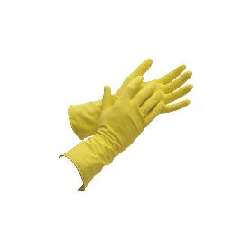 GUANTE AMARILLO LATEX FLOCADO T 7   CAJA 12 UNID.