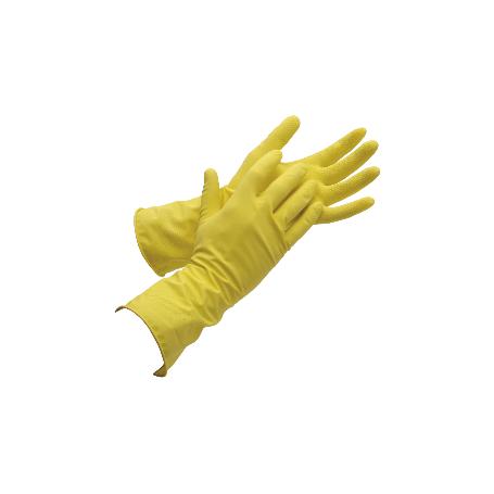 GUANTE AMARILLO LATEX FLOCADO T 7   CAJA 12 UNID.