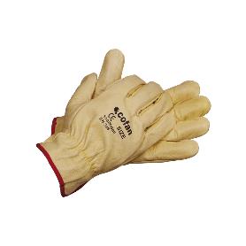 GUANTES PIEL VACUNO AMARILLO T-9   CAJA 12 UNID.