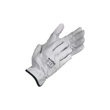GUANTES PIEL VACUNO GRIS T-10   CAJA 12 UNID.