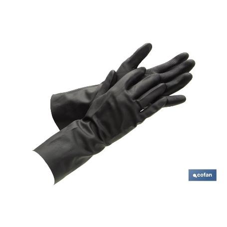 GUANTE NEGRO NEOPRENO 100% T 8   CAJA 12 UNID.
