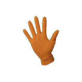 CAJA 100 UDS. GUANTES DE NITRILO NARANJA DIAMANTADO 8,5 G TALLA L