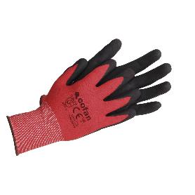 GUANTE IMPREGNADO SANDY COATED ROJO/NEGRO TALLA 9   CAJA 12 UNID.