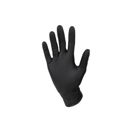 CAJA 100 UDS. GUANTES DE NITRILO NEGRO DIAMANTADO 8,5 G TALLA L